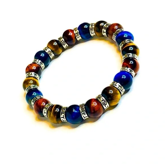 Bando - Multi-colored Tiger Eye Bracelet Bead Bracelet - Picture 5 of 7